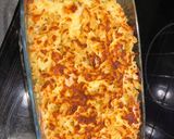 A picture of step 3 of Christmas leftover turkey pasta bake.