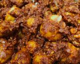 A picture of step 5 of Lasaniya batata.