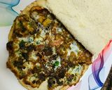 A picture of step 4 of Arabic bread egg sandwich.