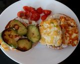 A picture of step 3 of My Grilled Halloumi + Avocado Bagel with a hint of Chilli 🥰.