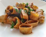 A picture of step 5 of Calamarata with Octopus Ragù.