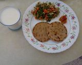 A picture of step 7 of Mixed sprouts salad and Bhakri.