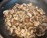 A picture of step 3 of Chicken Marsala: with mashed potatoes and garlic green beans.