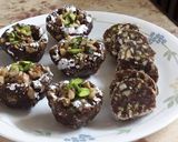 A picture of step 10 of Khajur Dryfruit roll and katori.