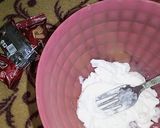 A picture of step 1 of Creamy chocolate custard with candi biscuit.
