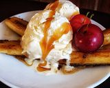 A picture of step 6 of Bananas foster.