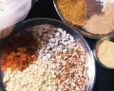 A picture of step 1 of Aata dry fruits pinni.