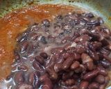 A picture of step 2 of Kashmiri rajma with steamed rice.