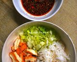 Hình bước làm 3 của món Bún Nước Tương Dã Chiến (Chay)