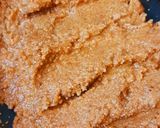 A picture of step 2 of Aata Suji and Mawa Halwa.
