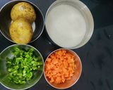 A picture of step 1 of Bhagar Rice cutlet.