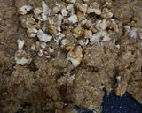 A picture of step 5 of Injeer & Suji Halwa with walnuts 💖.
