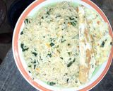 A picture of step 3 of Indomie veggies with fried egg.