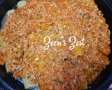 A picture of step 6 of Cannelloni with Bolognese.