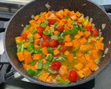 Une image de l'étape 12 de Patate douce au poivron vert et tomates sauce fruitée.