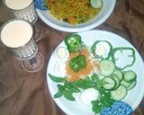 A picture of step 9 of Fried rice with victoria chicken and salad.