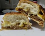 Foto del paso 9 de la receta: Sánduche🥯de pollo🍗y jamón🥓hawaiano🍍con queso🧀🥯🥪..