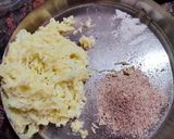 A picture of step 3 of Potato and kuttu flour tikki stuffed with minty sabudana.