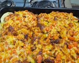 Foto del paso 7 de la receta: Chorizos con papas y boniatos al horno
