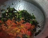 A picture of step 2 of Methi garlic rice.