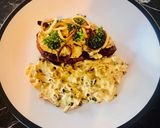 A picture of step 3 of Smoked Paprika + Fresh Rosemary Chicken with Saffron-Bacon-Mushrooms-Red Onions Cream Sauce.