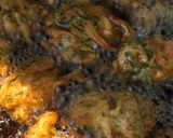A picture of step 3 of Piyaaz or Palak k pakoray.