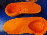 Calabaza rellena con arroz y carne picada