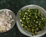 A picture of step 1 of Bhindi.