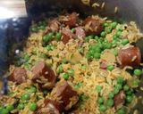 A picture of step 2 of Smoked Beef Sausage and Yellow Rice.