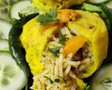 A picture of step 8 of Pulao Bonda.