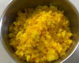 A picture of step 2 of Saffron peda.