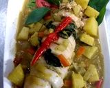 รูปขั้นตอนการทำที่ 5 ของ ปลาหมึกยัดไส้ไก่สับราดซอสเขียวหวาน