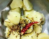 A picture of step 1 of Aloo bhapa.