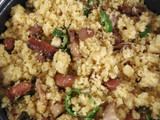 Migas con chorizo y panceta