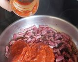Une image de l'étape 4 de Lentilles aux lardons sauce tomate bio.