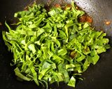 A picture of step 5 of Pui Shake Diye Bhaja Muger Dal (Roasted Moong Dal Cooked With Malabar Spinach - Bong Style).