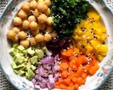 A picture of step 2 of Kale Chickpea salad.