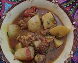 A picture of step 5 of Shaljam gosht.