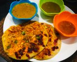 A picture of step 3 of Oats uttapam.