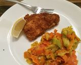 A picture of step 9 of Chicken Schnitzel.