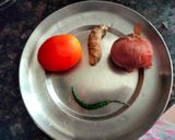 A picture of step 4 of Achari tawa vegetables.