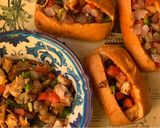 A picture of step 4 of Stuffed Pizza boats.