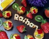 A picture of step 7 of Cookie cups filled with custard n fruits.