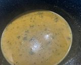 A picture of step 5 of Spaghetti with Miso Cream, Shiitake Mushrooms, and Crushed Hazelnuts.