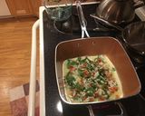 A picture of step 7 of Egg white scramble with crab meat and crispy red pepper.