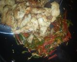 A picture of step 15 of Chicken manchurian spaghetti.