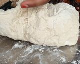 A picture of step 2 of Chapati and cabbage sauce.