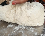 A picture of step 2 of Chapati and cabbage sauce.