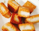 Hình bước làm 1 của món Tàu hủ chiên giấm đường (món chay)