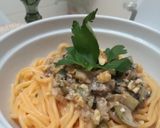 Foto del paso 7 de la receta: Fideos de arroz, con salsa leche de coco y hongos de pino ❤️🔥